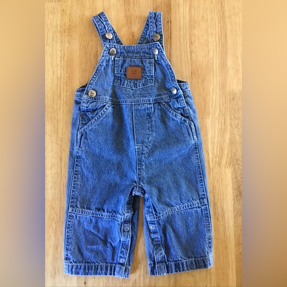 John Deere Bottoms John Deere Denim Baby Overalls 6 Months Brown Leather John Deere Patch